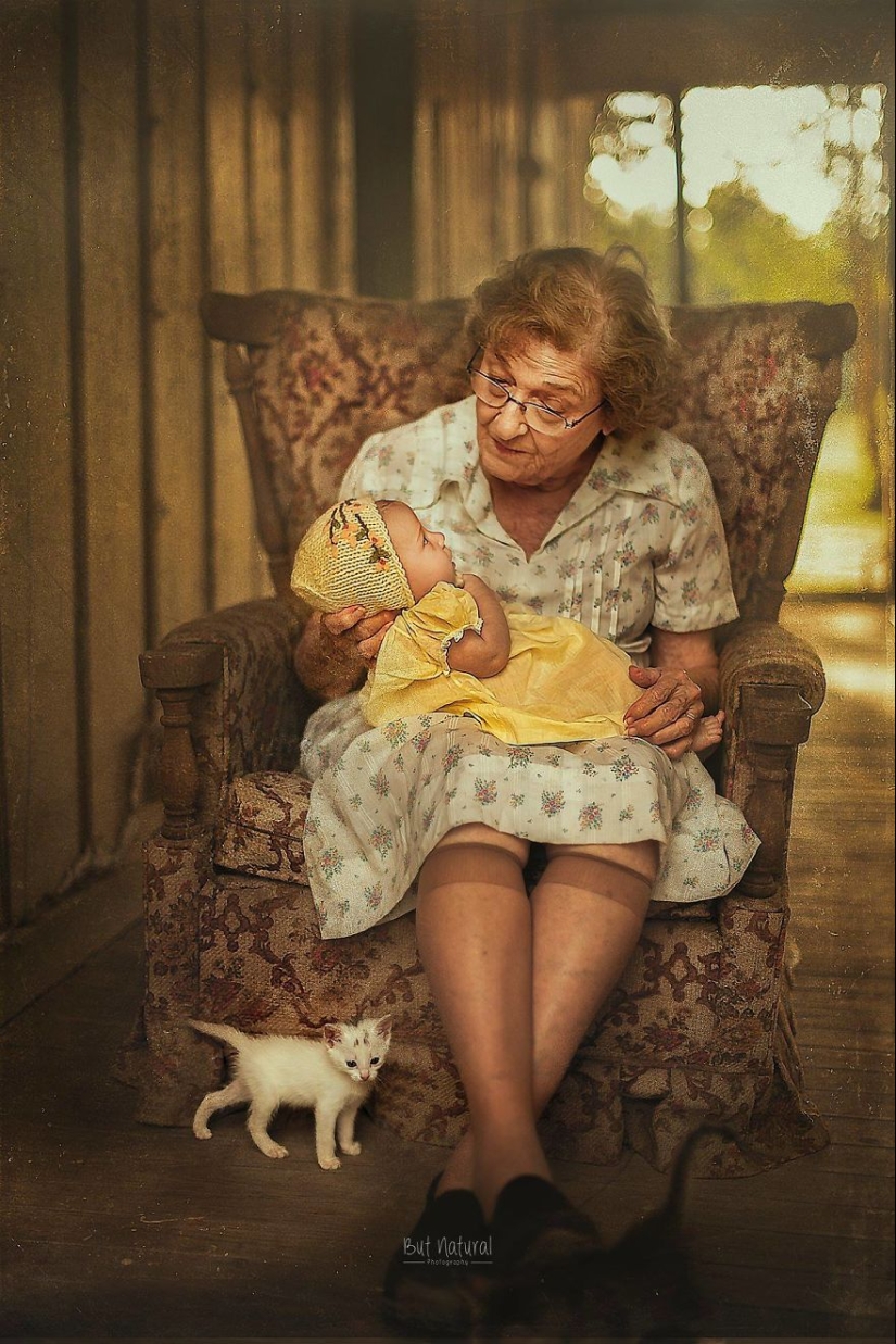 Both old and young: a touching photo project about the connection of the older generation with grandchildren