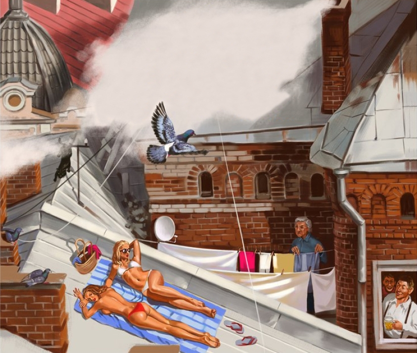 Carteles pin-up soviéticos por Valery Barykin