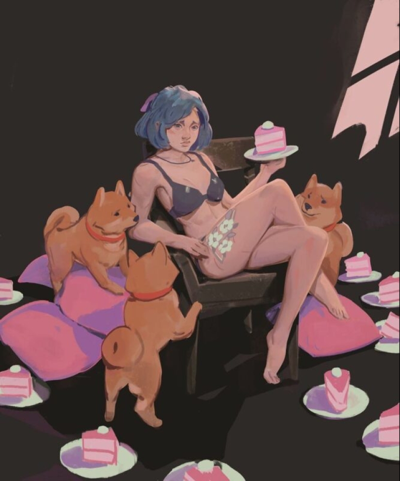 Chicas lindas de cuentos de hadas del artista de Moscú Nikolai Kurganov Chicas lindas de cuentos de hadas del artista de Moscú Nikolai Kurganov