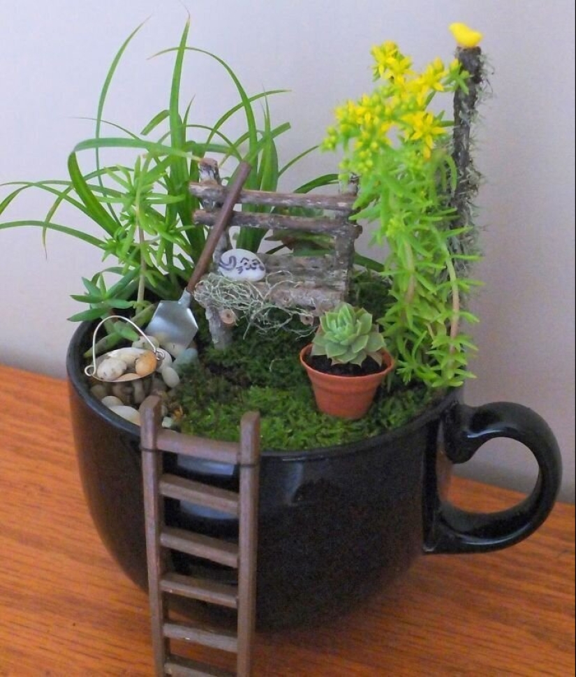 Cómo hacer un jardín en una taza de té: 25 ideas creativas