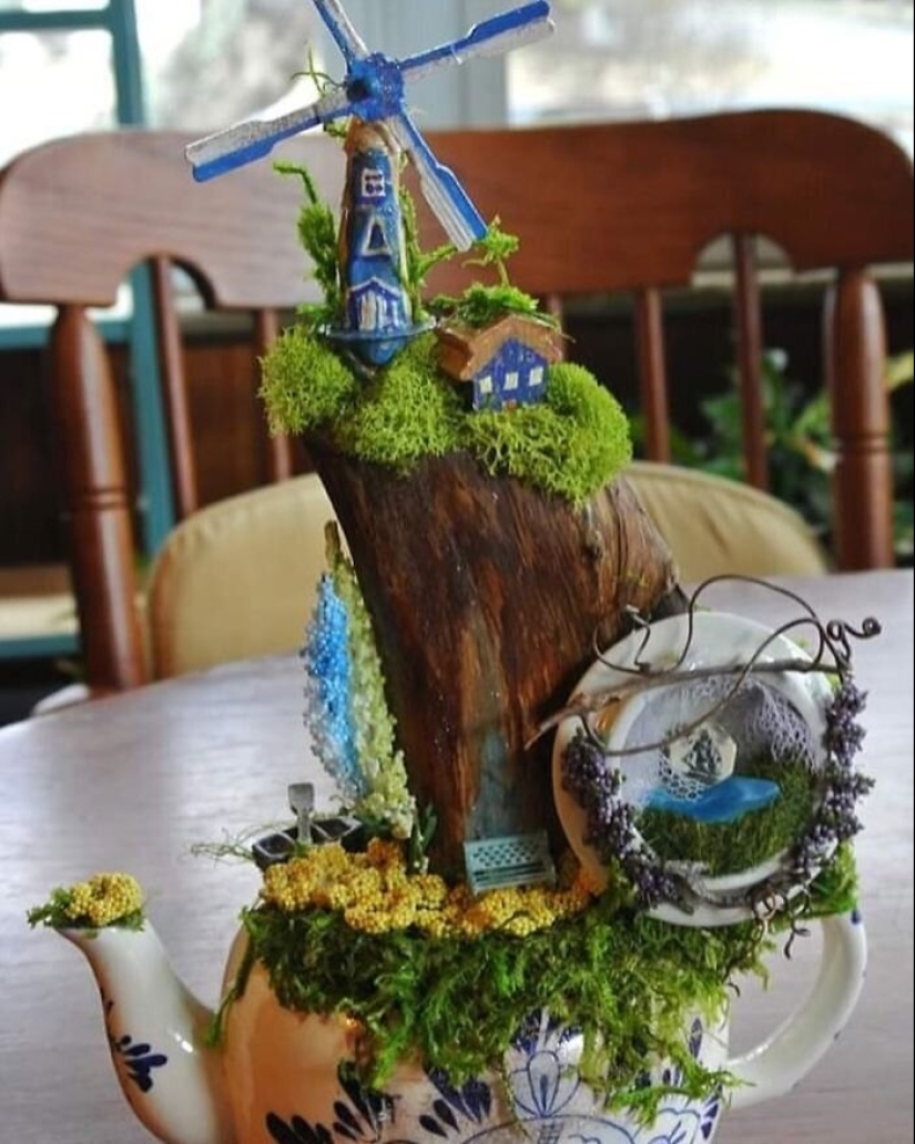 Cómo hacer un jardín en una taza de té: 25 ideas creativas