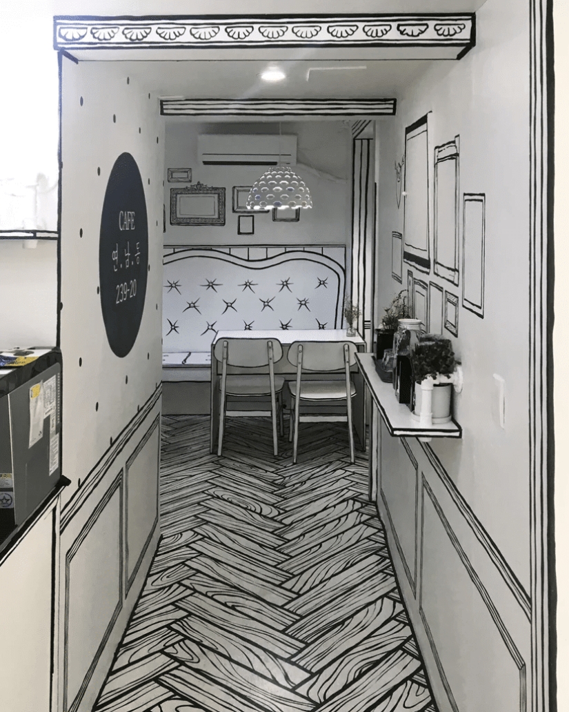 Cómo se ve un café cómico bidimensional en Seúl Cómo se ve un café cómico bidimensional en Seúl