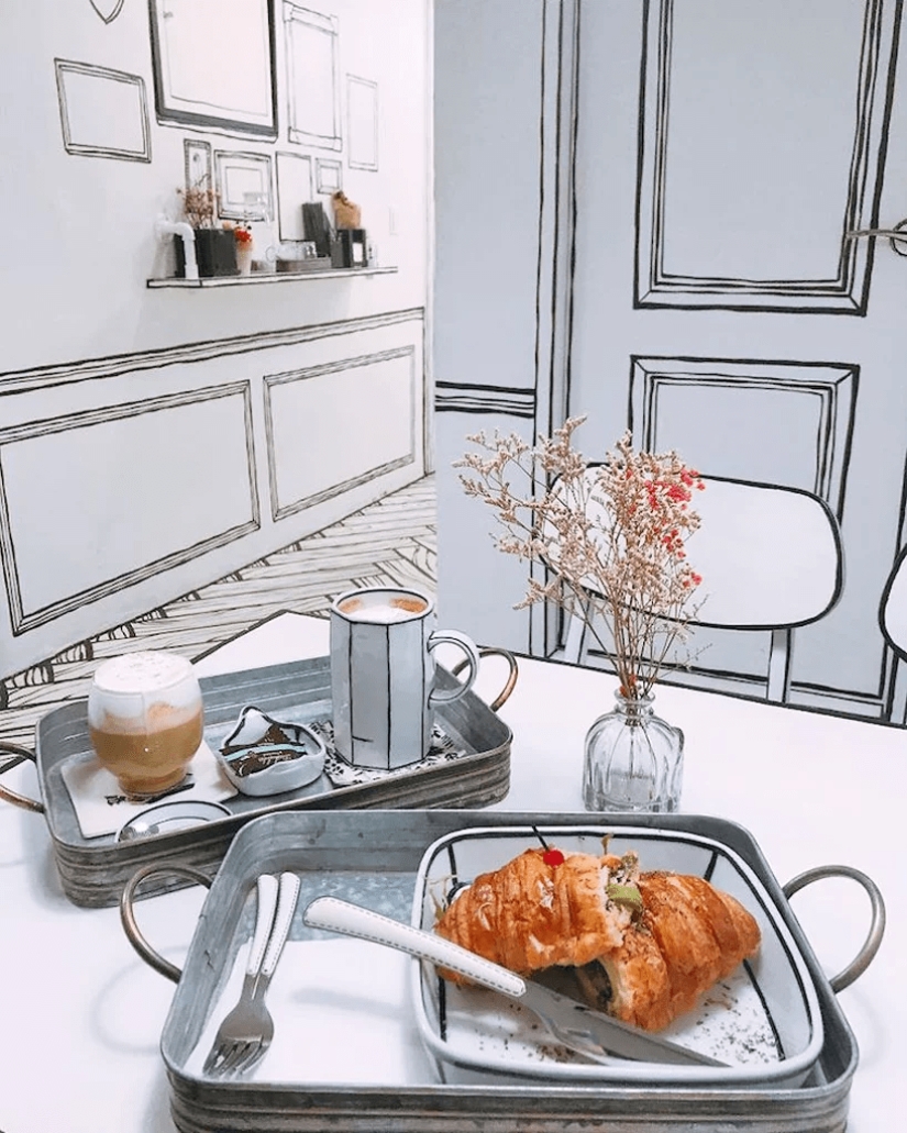 Cómo se ve un café cómico bidimensional en Seúl Cómo se ve un café cómico bidimensional en Seúl