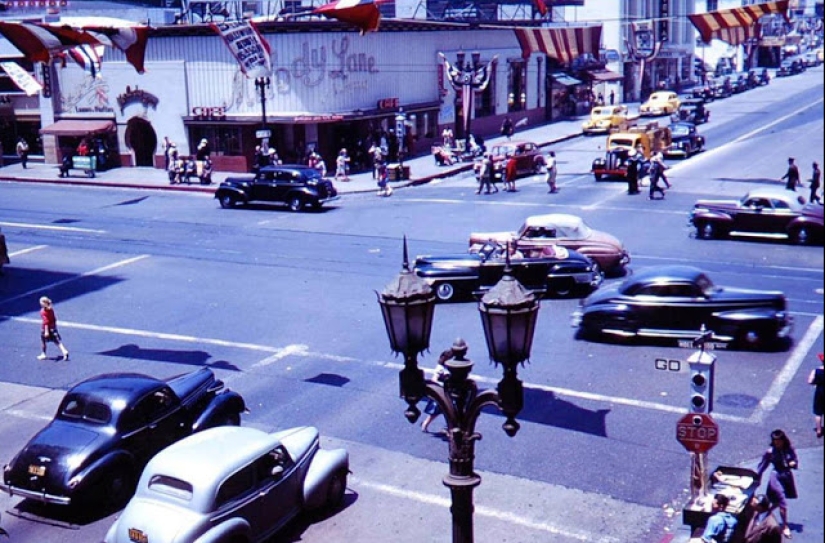 Color photographs of peaceful Los Angeles during and after World War II