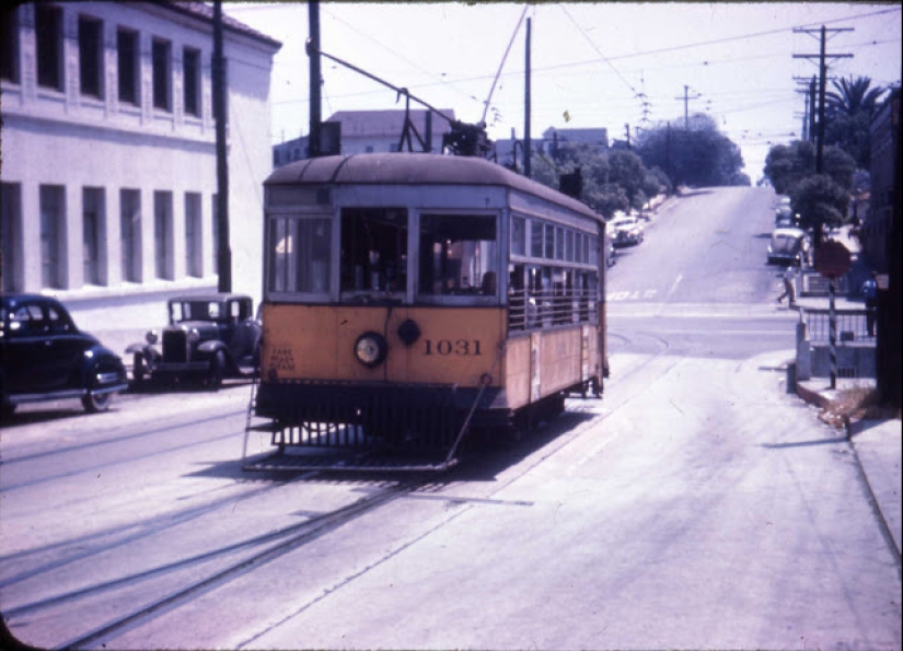 Color photographs of peaceful Los Angeles during and after World War II