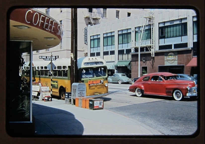 Color photographs of peaceful Los Angeles during and after World War II