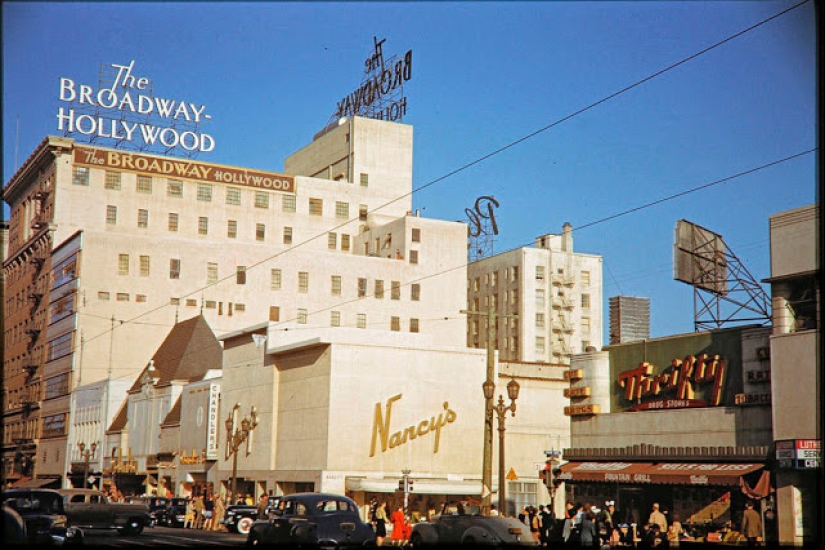 Color photographs of peaceful Los Angeles during and after World War II
