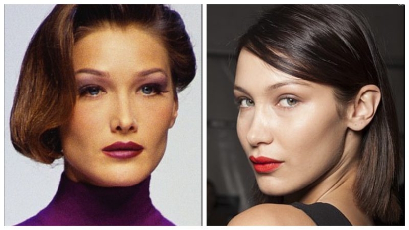 Como dos gotas de agua: Bella Hadid y Carla Bruni son similares el uno al otro como los gemelos