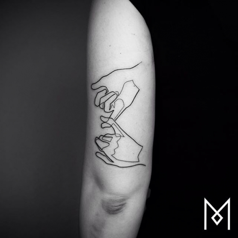 Cool tatuajes minimalistas dibujados en una línea Cool tatuajes minimalistas dibujados en una línea