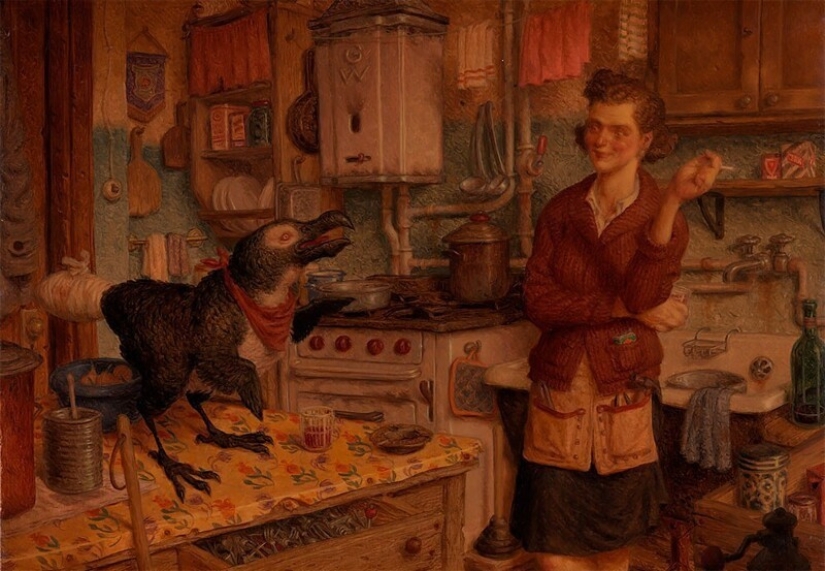 Criaturas extrañas en las pinturas de Peter Ferguson.