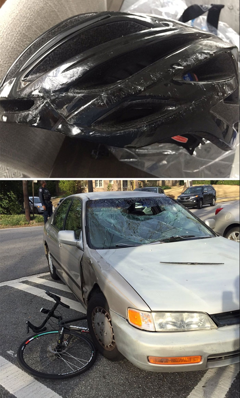 Cuida tu cabeza: víctimas de accidentes compartieron fotos de cascos que les salvaron la vida Cuida tu cabeza: víctimas de accidentes compartieron fotos de cascos que les salvaron la vida