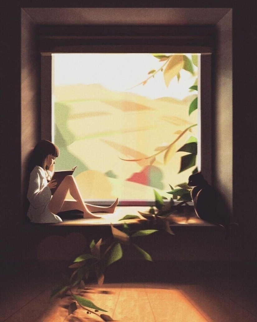 Cute drawings of a girl under the nickname Peijin about how animals improve our lives