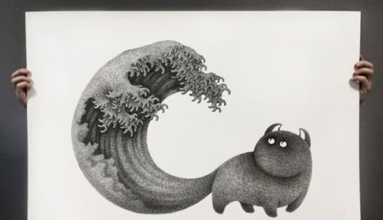 Cute fluffiness: charming cats drawn with a gel pen