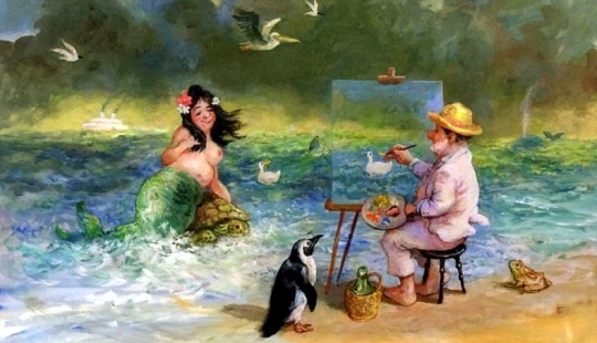 Cute nonsense in the paintings of the artist, writer and hooligan Rudi Hurzlmayer