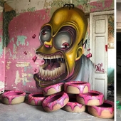 David Lozano's Toothy Monsters Inscribed in Abandoned Interiors