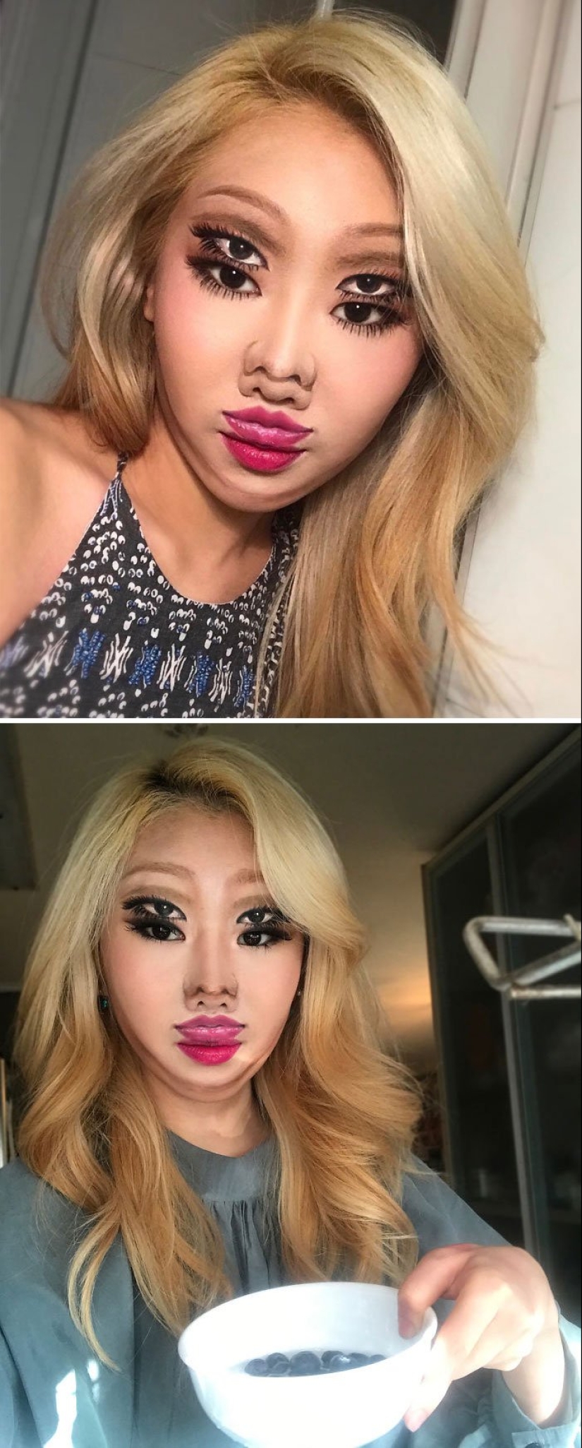 Deception on the face: a Korean woman draws mind-blowing optical illusions Deception on the face: a Korean woman draws mind-blowing optical illusions