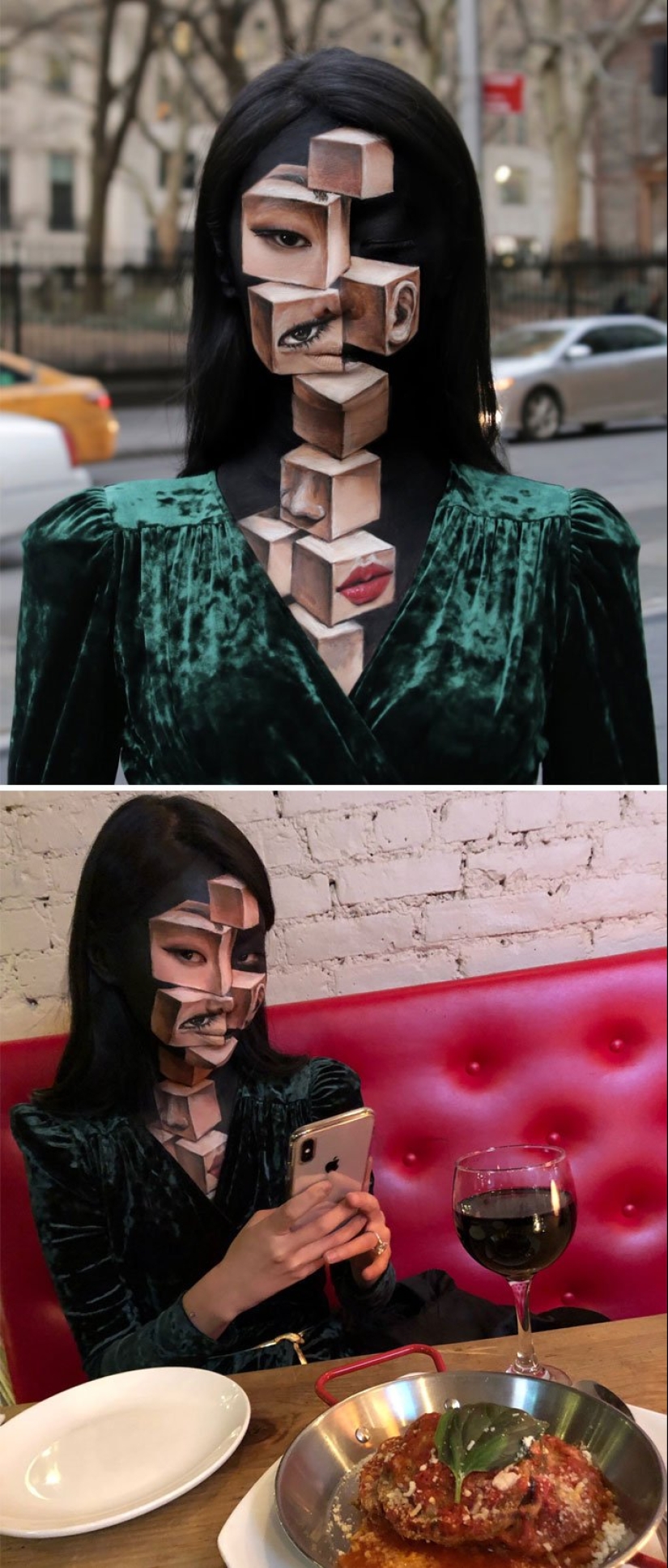 Deception on the face: a Korean woman draws mind-blowing optical illusions Deception on the face: a Korean woman draws mind-blowing optical illusions