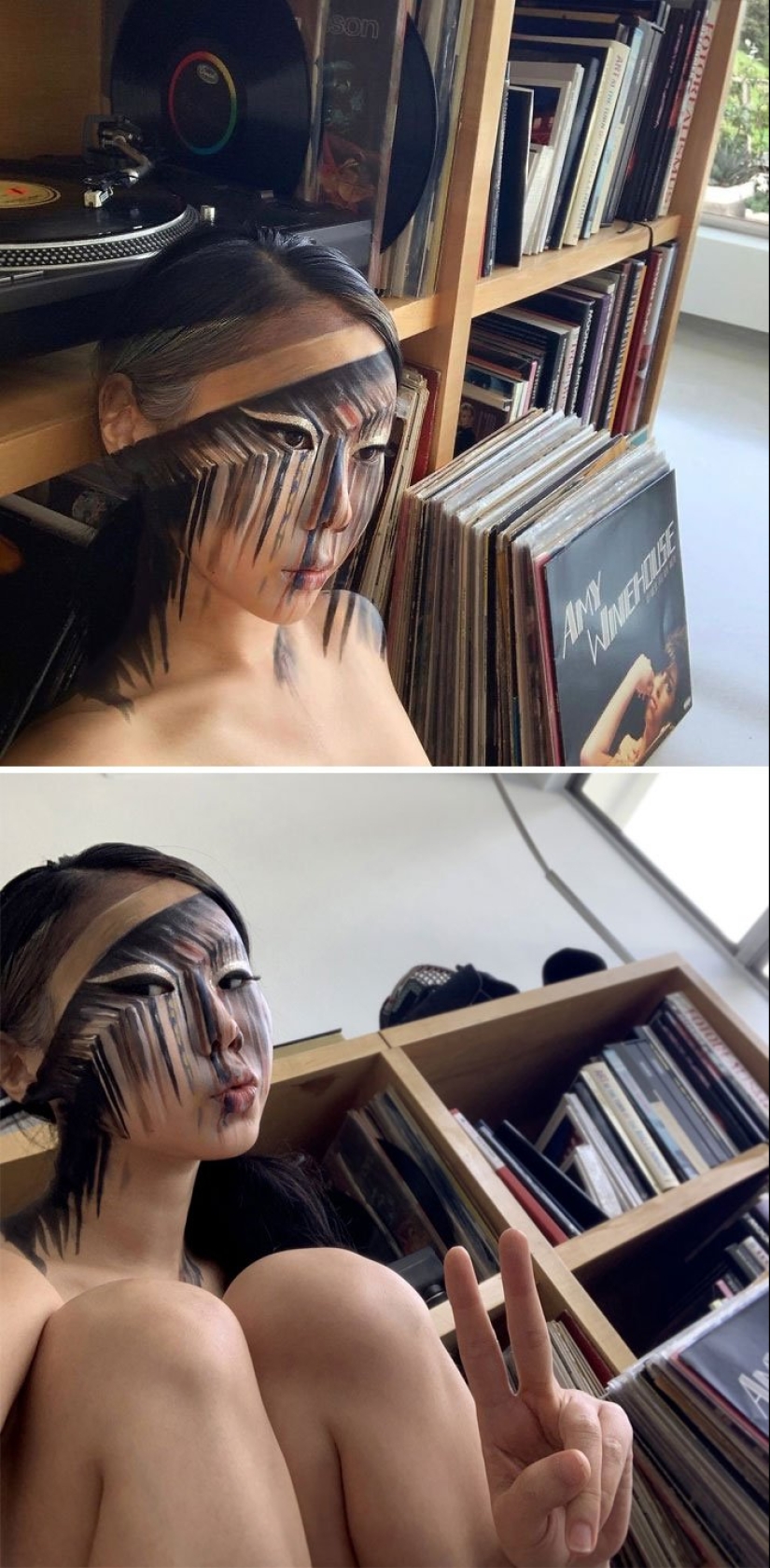 Deception on the face: a Korean woman draws mind-blowing optical illusions Deception on the face: a Korean woman draws mind-blowing optical illusions