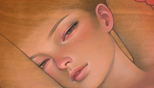 Delicadas y seductoras pinturas en madera de Audrey Kawasaki