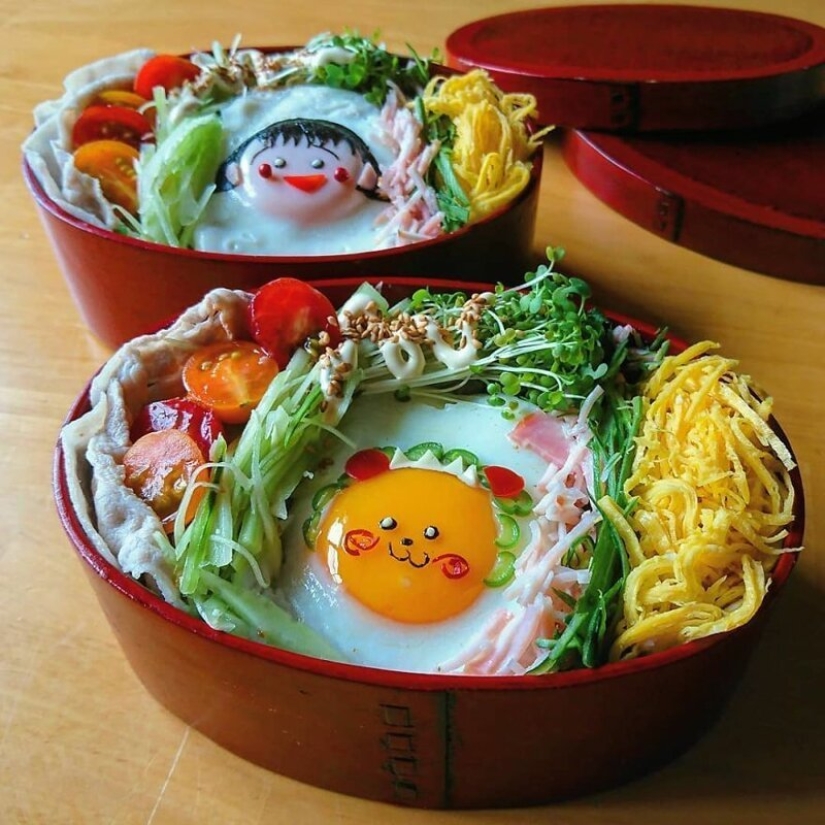 Deliciosos y hermosos huevos de un gran Japonés mamá