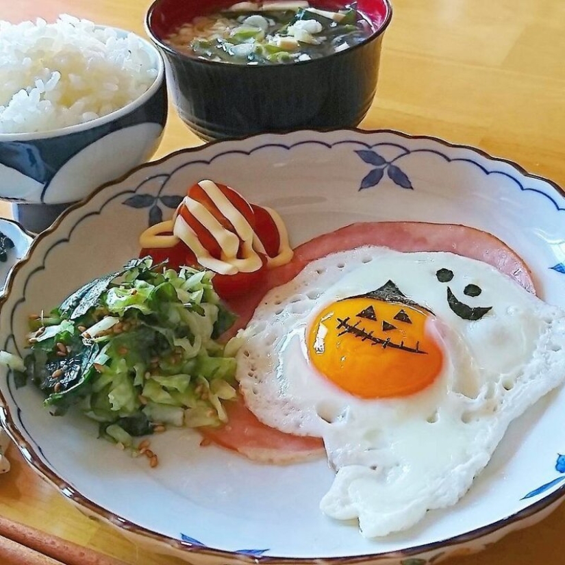 Deliciosos y hermosos huevos de un gran Japonés mamá