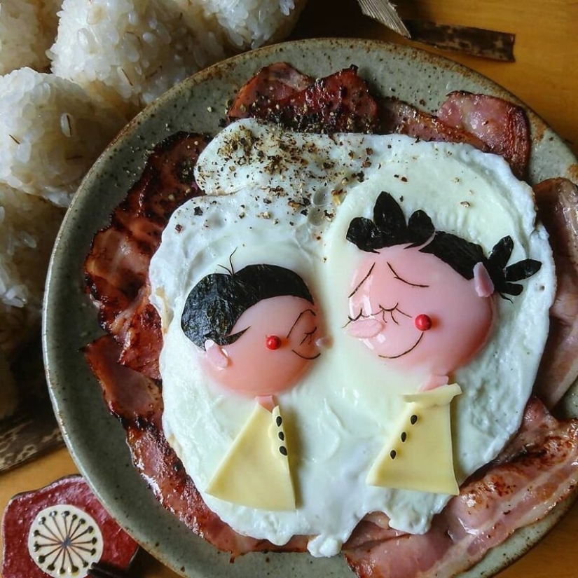 Deliciosos y hermosos huevos de un gran Japonés mamá