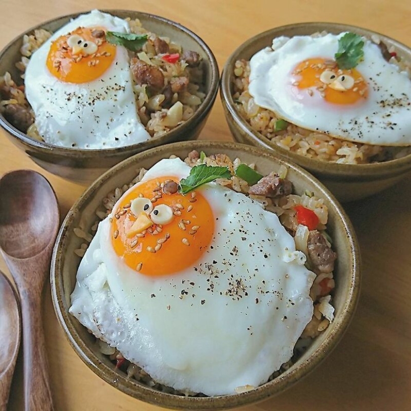 Deliciosos y hermosos huevos de un gran Japonés mamá