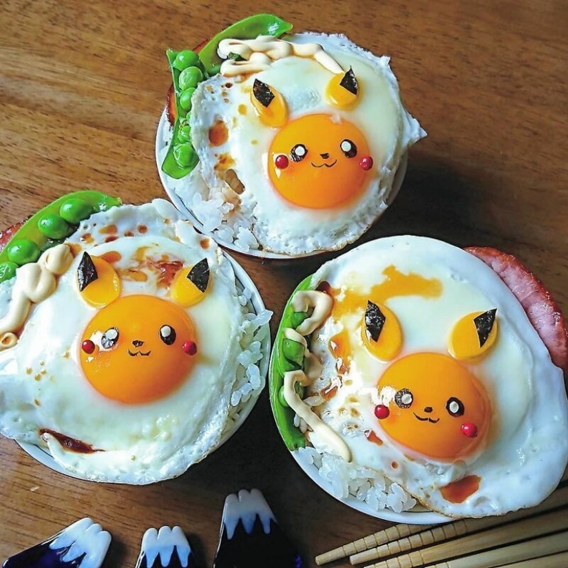 Deliciosos y hermosos huevos de un gran Japonés mamá