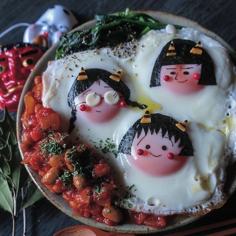 Deliciosos y hermosos huevos de un gran Japonés mamá