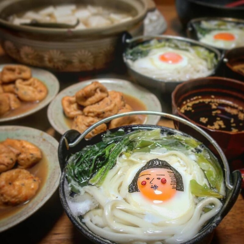 Deliciosos y hermosos huevos de un gran Japonés mamá