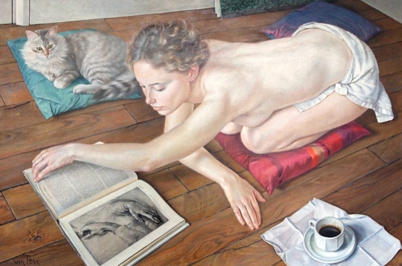Detachment and sophisticated eroticism in the paintings of Francine Van Hove
