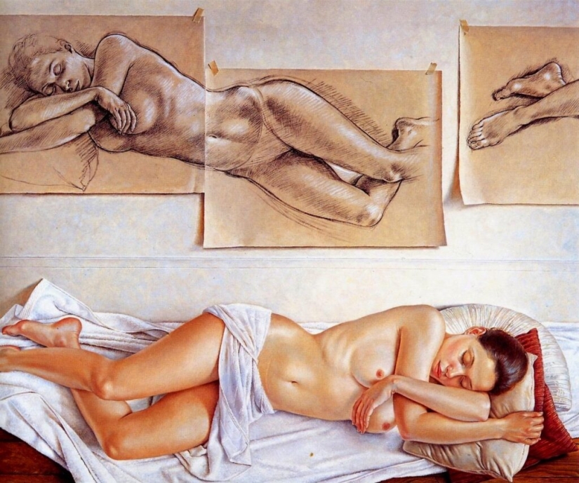 Detachment and sophisticated eroticism in the paintings of Francine Van Hove