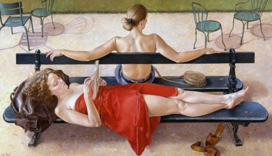 Detachment and sophisticated eroticism in the paintings of Francine Van Hove