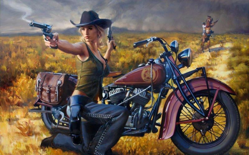 Dios Moto de arte David UHL y su belleza Harley-Davidson