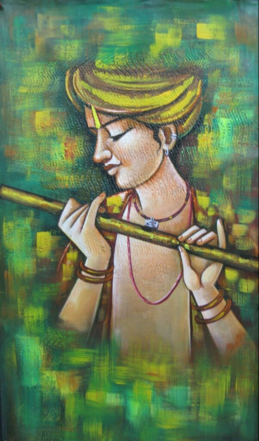 Dioses, personas y épocas en las pinturas del artista Vishal Gurjal