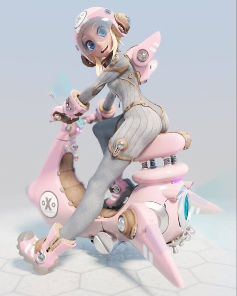 Divertidas chicas del ilustrador Javier Hussin, que vive en la Luna Divertidas chicas del ilustrador Javier Hussin, que vive en la Luna