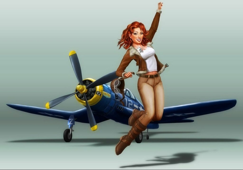 Divertido arte pin-up noruego del ilustrador Henning Ludvigsen