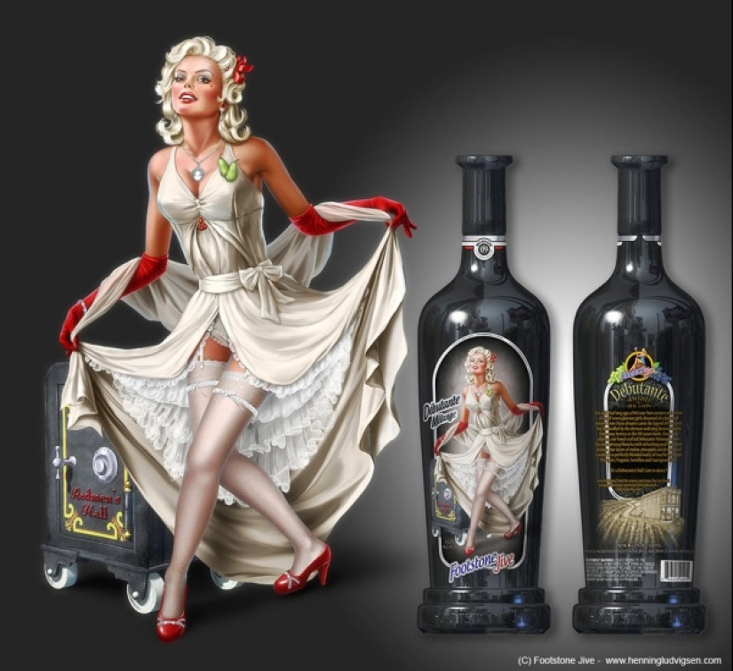 Divertido arte pin-up noruego del ilustrador Henning Ludvigsen