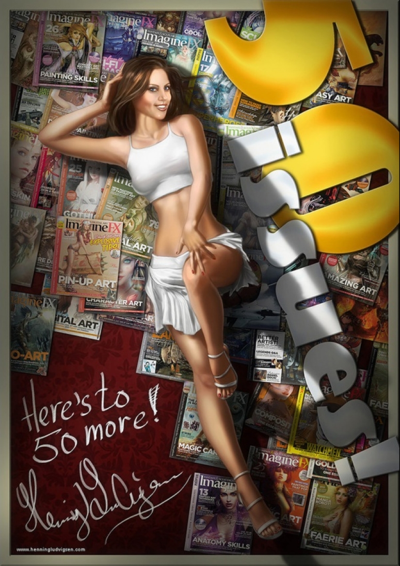 Divertido arte pin-up noruego del ilustrador Henning Ludvigsen