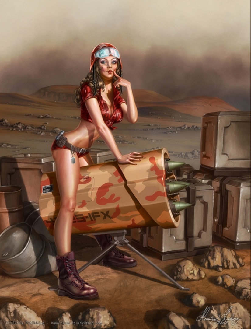 Divertido arte pin-up noruego del ilustrador Henning Ludvigsen