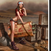 Divertido arte pin-up noruego del ilustrador Henning Ludvigsen