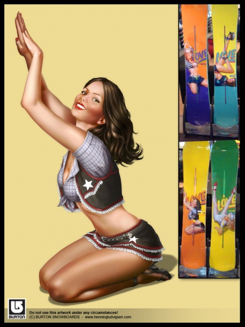 Divertido arte pin-up noruego del ilustrador Henning Ludvigsen