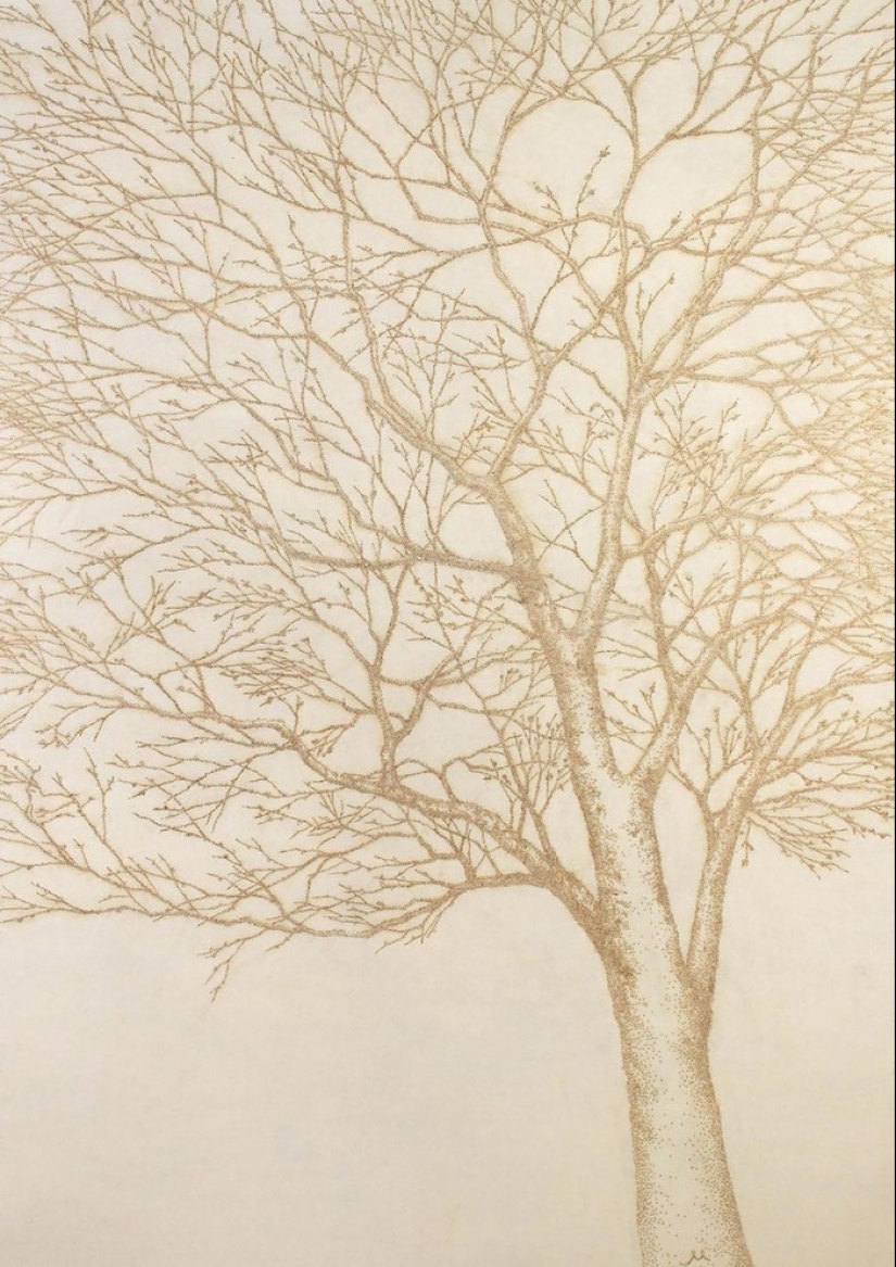 Dot art: the artist burns paper with incense sticks and creates incredible paintings