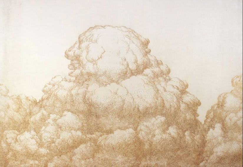 Dot art: the artist burns paper with incense sticks and creates incredible paintings