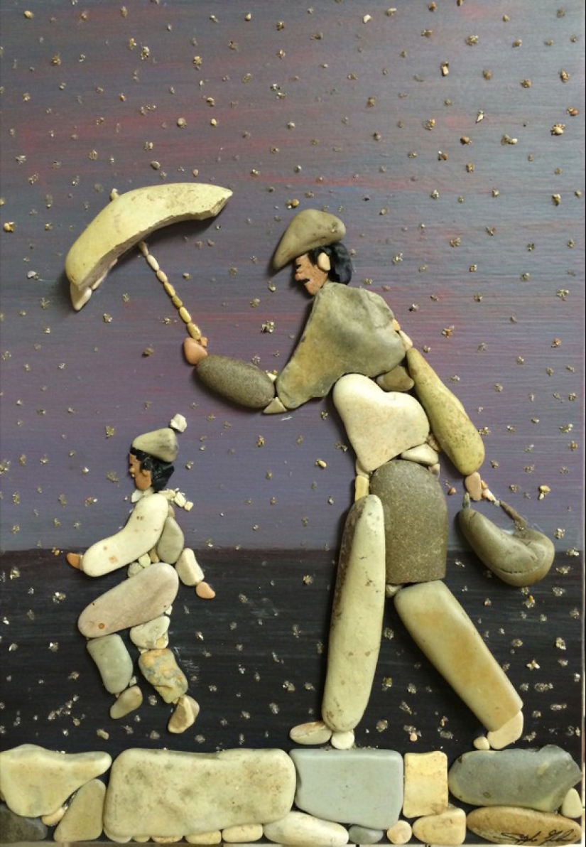 El artista hace pinturas increíblemente realistas a partir de piedras encontradas en la playa El artista hace pinturas increíblemente realistas a partir de piedras encontradas en la playa