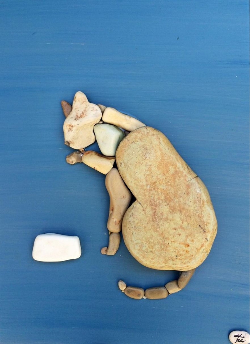 El artista hace pinturas increíblemente realistas a partir de piedras encontradas en la playa El artista hace pinturas increíblemente realistas a partir de piedras encontradas en la playa