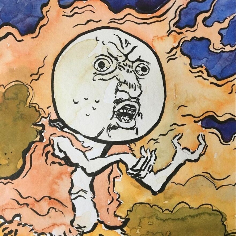 El artista recrea sus memes favoritos al estilo de estampados japoneses