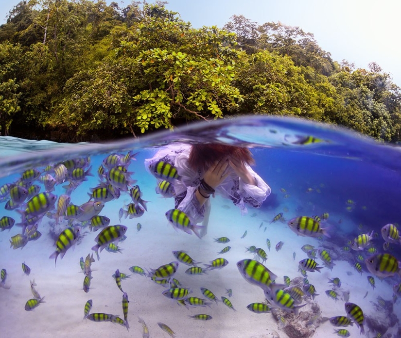 El elemento agua y la belleza del cuerpo femenino en las fotografías de Dmitry Laudin