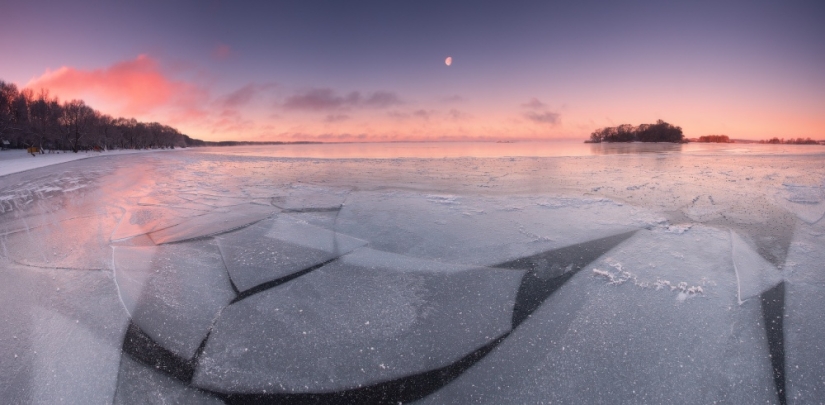 El fotógrafo se levanta temprano por la mañana todos los días para capturar la belleza del invierno