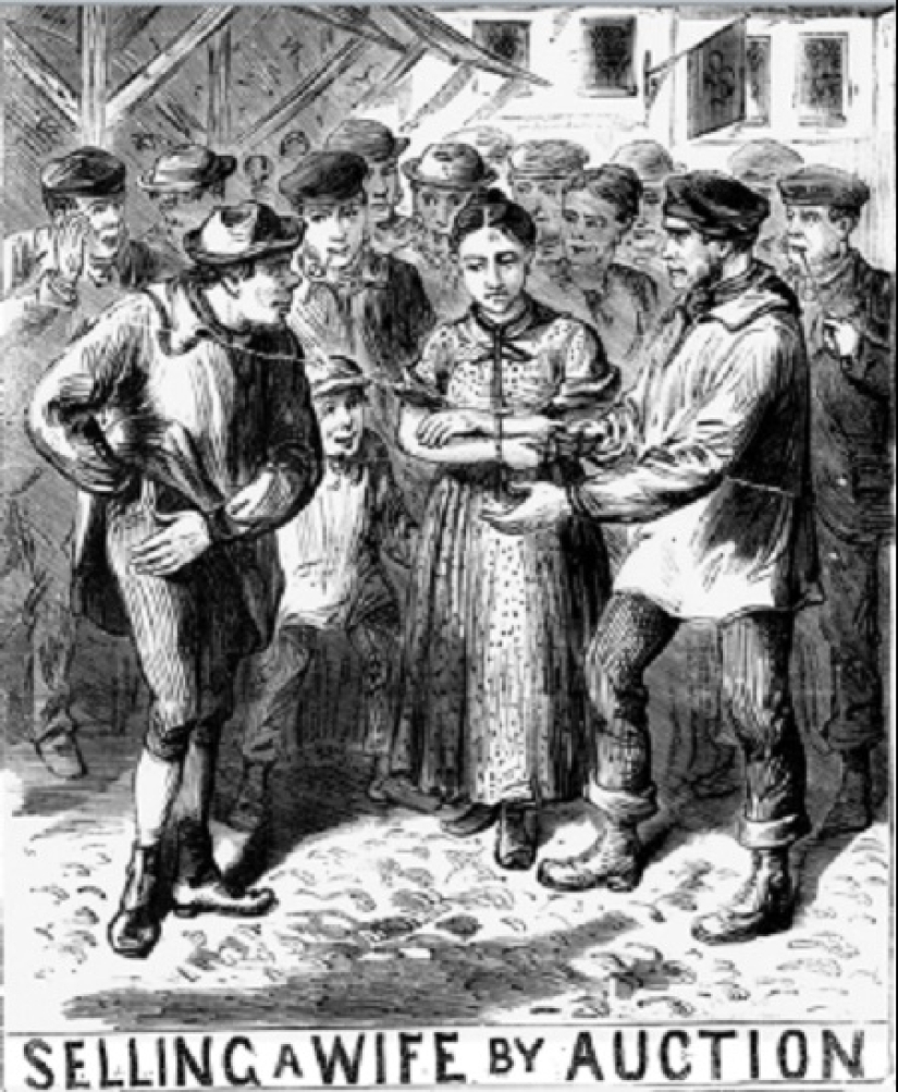 En la Inglaterra del siglo XIX, el divorcio era caro. Por lo tanto, las esposas fueron vendidas en una subasta En la Inglaterra del siglo XIX, el divorcio era caro. Por lo tanto, las esposas fueron vendidas en una subasta